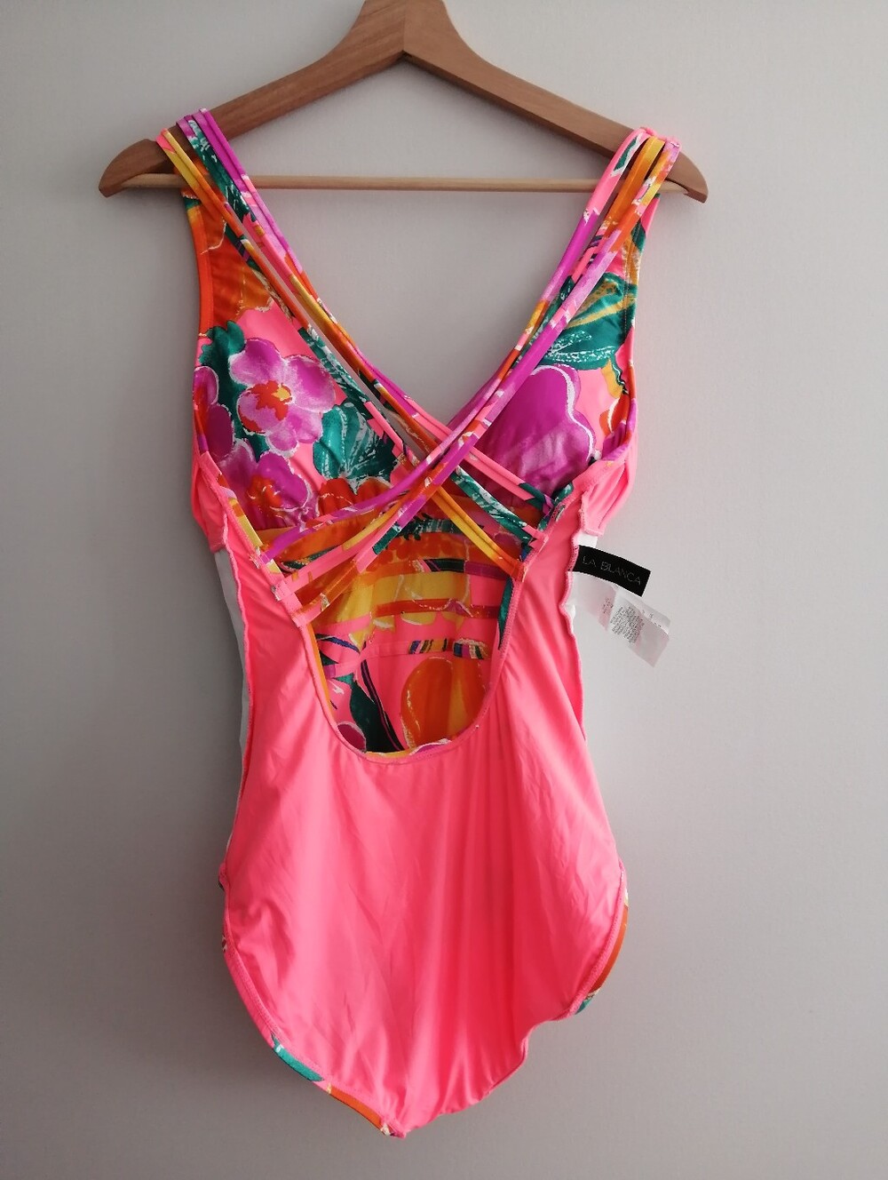 NWOT La Blanca Isla Del Sol Vibrant Multi-Strap One Piece Swim Bathing Suit 10 - Picture 12 of 16